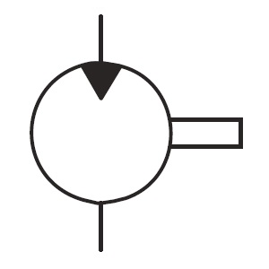 Unidirectional fixed displacement hydraulic motor symbol